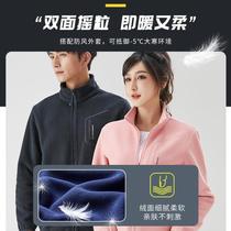 Spring and Autumn Outdoor Fleece Jacket Polar Fleece Cardigan Warm Thickened Top Casual Versatile Loose Jacket Liner