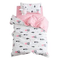 3Pcs Princess Cotton Crib Bed Linen Kit Cartoon Baby Bedding