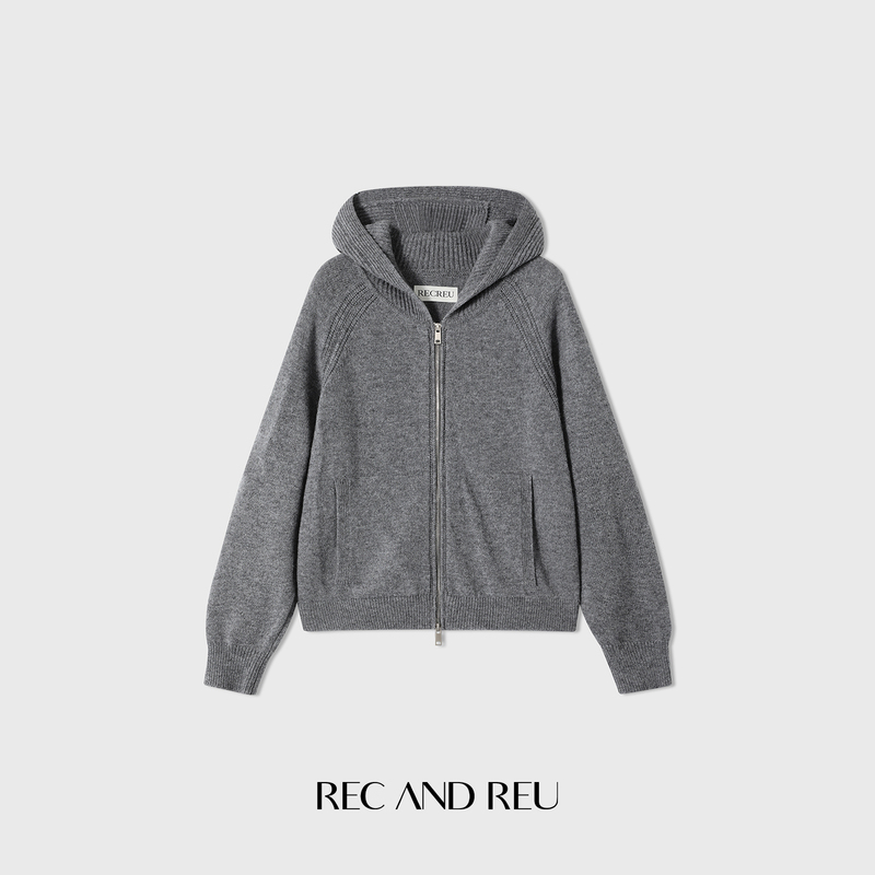 Rec and Reu【100-Point Sweater】100% Merino Wool Cleanfit Hooded Versatile Knit Cardigan Rec and Reu【100-Point Sweater】100% Merino Wool Cleanfit Hooded Versatile Knit Cardigan