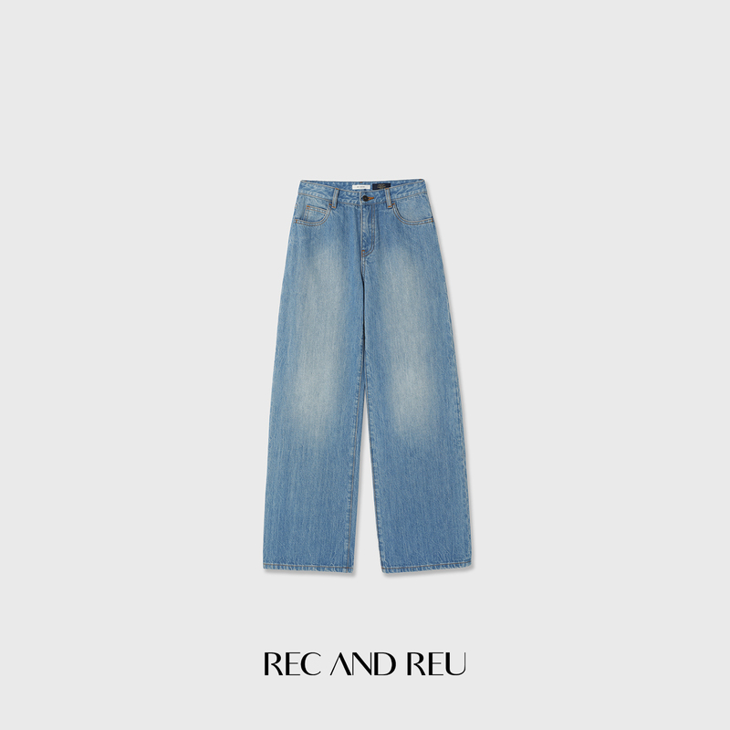 Rec and Reu Italian Denim Ther*W Classic Straight-Leg Supermodel Slimming High-Quality Jeans