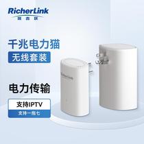 RicherLink Gigabit Wireless Extender Power Cat Set Home Router WIFI Signal Amplifier