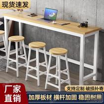 Simple wall bar table home balcony window high table bar milk tea shop table and chair combination long table customization