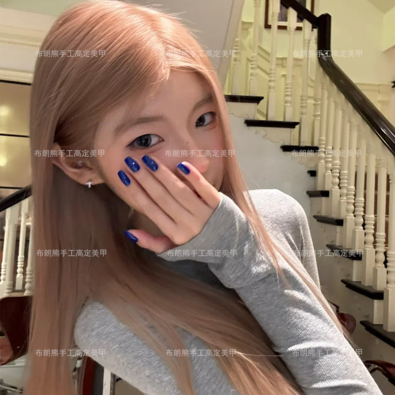 Wearable Nails, Short Style, Simple, Pure Color, High-End Feel, Whitening, Handmade Finished Nail Art Patches, Spring and Summer Waterproof Fake Nails