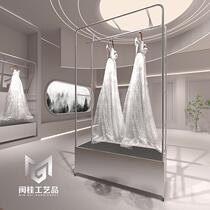 Wedding dress shop silent trolley clothing photography dress thickened hanging clothes cart dress cheongsam rack wedding dress display stand