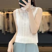 New ready-made quick-release worsted wool lace short-sleeved hollow vest for women with knitted bottoming shirt for spring and summer