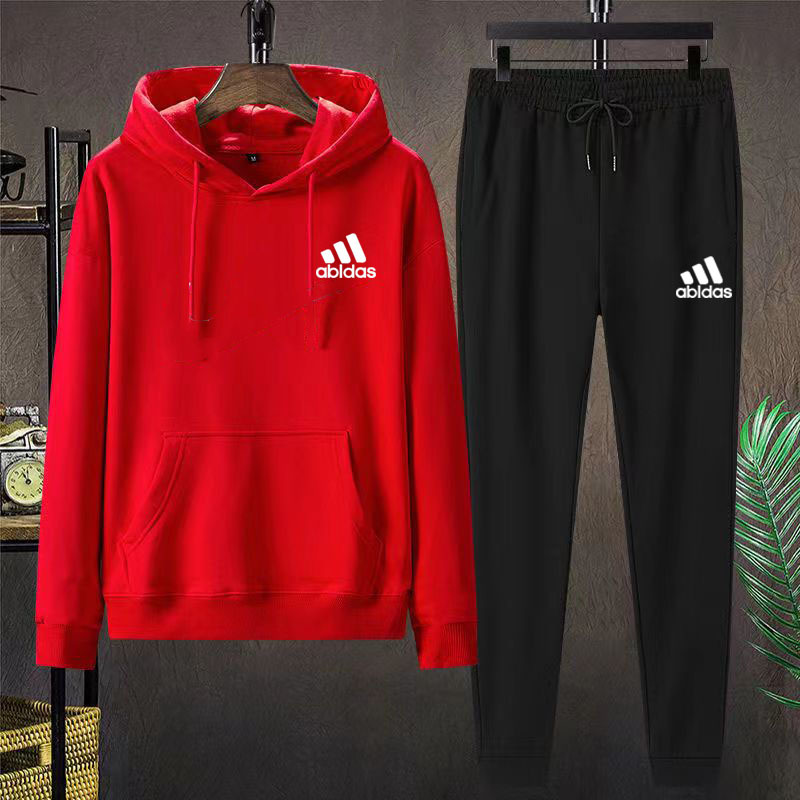 Men's Young and Middle-Aged Autumn and Winter Clover Hooded Sweatshirt Set 2026 Pure Cotton Pullover Sweatshirt and Straight-Leg Pants
