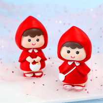 Little Red Riding Hood Princess Girl Birthday Baking Cake Ornament Childrens Room Decoration Desktop Handheld Office
