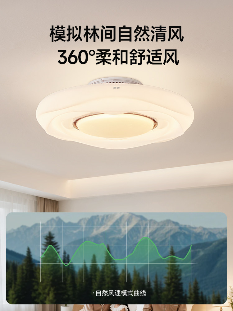 Hp Lighting Bedroom Bladeless Fan Lamp Modern Simple 2025 New Silent Dining Room Fan Integrated Ceiling Lamp