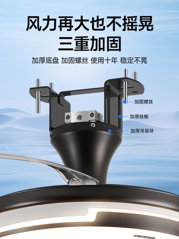 Hp Lighting Fan Lamp 2025 New Model Restaurant Ceiling Lamp Full-Spectrum Eye Protection Lamp Bedroom Lamp Ceiling Fan Lighting