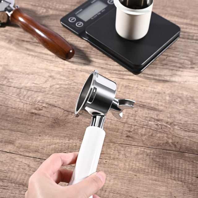 Suitable for Supor 51mm three-ear coffee machine without & bottom handle 304 stainless steel solid wood handle Italian accessories