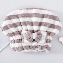 Dry hair cap strong water absorption quick drying thick non-fading non-shedding household coral velvet shower cap dry hair towel