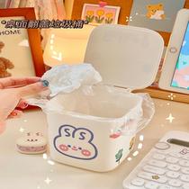 ins small mini trash can female creative cute cartoon student dormitory desktop storage bucket storage box dustproof