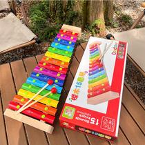 Childrens hand-knocked xylophone 15-tone aluminum sheet aluminum plate piano professional percussion instrument student baby educational music toy