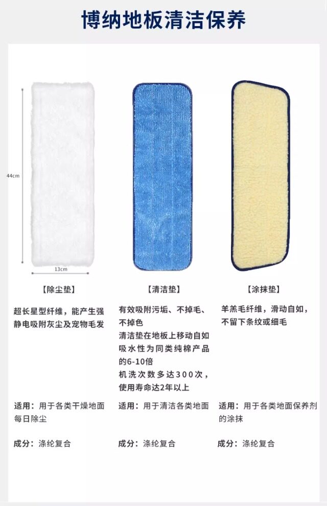 【 Swedish bona 】bona microfiber cleaning pad, dust removal pad, waxing pad, mop special replacement cloth pic 6