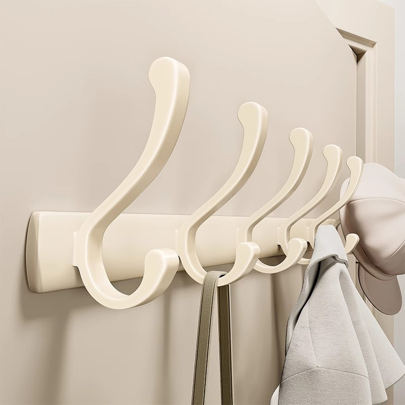 German Cream Style Hook Clothes Hanger Without Punching Wall Hanging Clothes Hook Behind the Door Entrance Hall Clothes Hanger