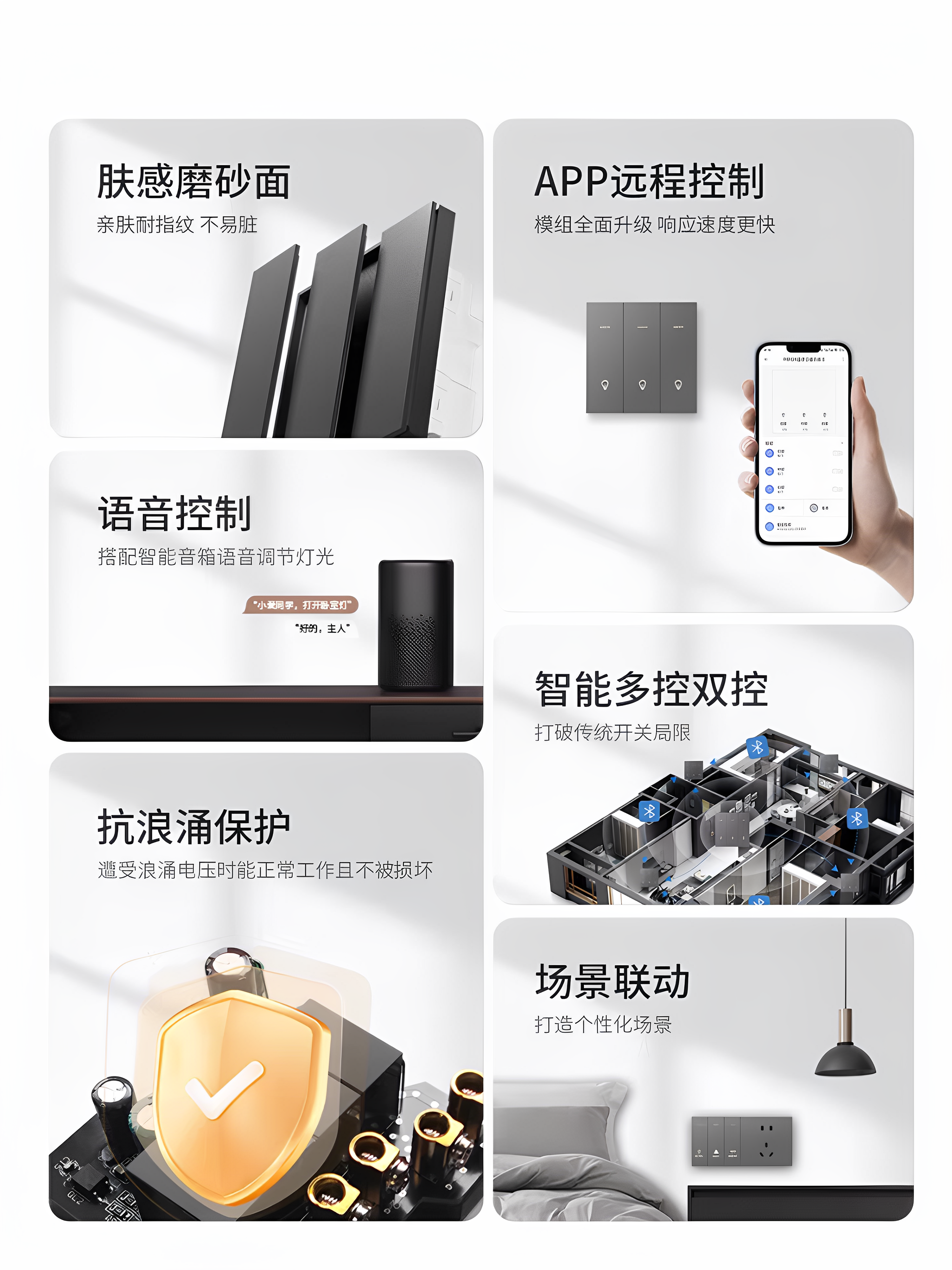It Has Been Connected to the Mijia App Bluetooth Mesh 2.0 Smart Switch, Which Supports Xiao Ai Voice Control and Four-Key Remote Control