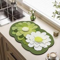 Diatom mud drain mat kitchen dishes non-slip dining table household waterproof cushion pool hand washing tea table absorbent mat