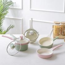 Korean imported baby food supplement pot baby environmentally friendly coating non-stick pot childrens frying and cooking all-in-one small milk pot