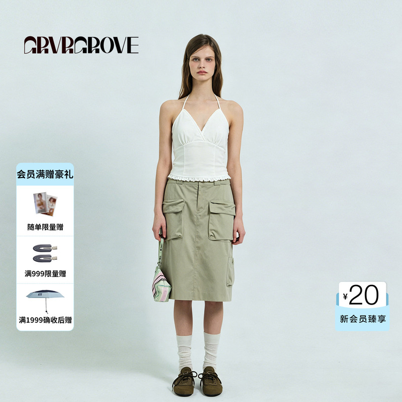 Grove Official Flagship Store 2026Ss Spring and Summer New Korean Style Lace-Up Woven Vest Gs26Tsc68 Grove Official Flagship Store 2026Ss Spring and Summer New Korean Style Lace-Up Woven Vest Gs26Tsc68