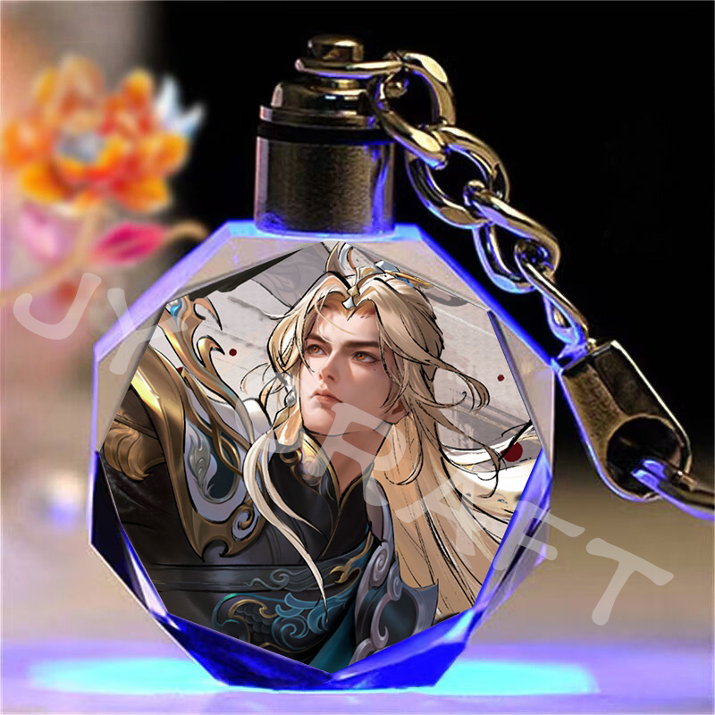 King of Glory Keychain Birthday Gift for Men and Women, Souvenir, Glowing Crystal Backpack Pendant, Game Merchandise