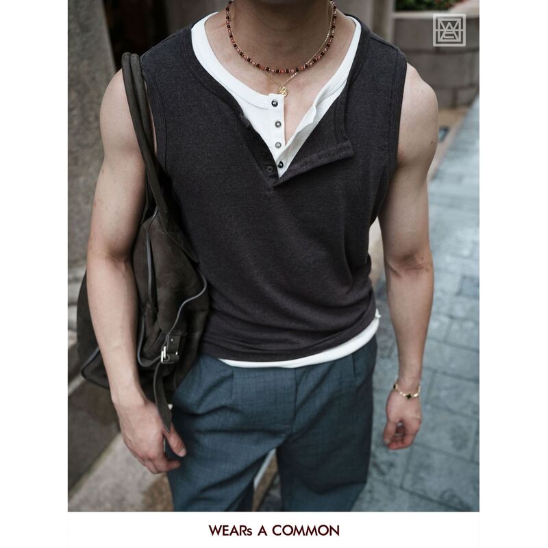Wsac Tencel Acetate Soft and Comfortable Sleeveless Vest for Layering Wsac Tencel Acetate Soft and Comfortable Sleeveless Vest for Layering