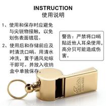 hutou tiger head treble assembly command whistle with lanyard childrens outdoor survival metal referee copper whistle