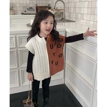 Balabala Korean version 2024 autumn Balabala girls casual letter color matching zipper cloak season new children
