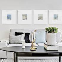 Lantian French fresh landscape decorative painting simple niche bedroom bedside painting high-end living room two-part wall mural