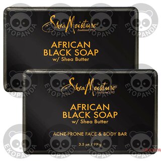 Shea Moisture African Black Soap Bar Soap-8 oz (2 Pack)
