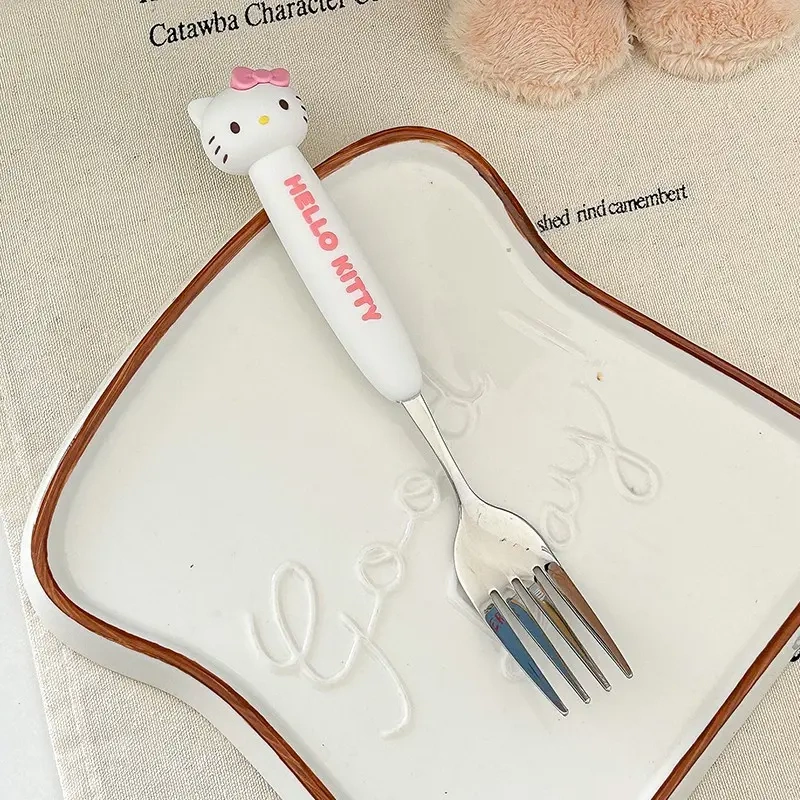 Hello Kitty Spoon and Fork Set, Hello Kitty 304 Stainless Steel Spoon, Hello Kitty Eating Spoon for Women