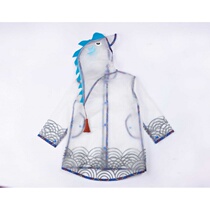 Foreign singles children men and women fashionable baby waterproof and light raincoat cute three-dimensional 3D semi-permeable dragon robe poncho tax not included