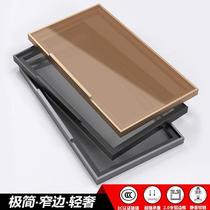 Minimalist glass door wardrobe sideboard aluminum alloy frame door wine cabinet bookcase cabinet cloakroom tempered glass door