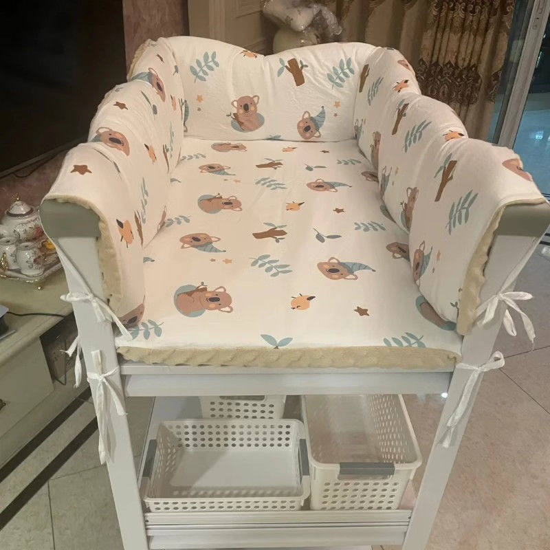 Diaper Changing Table with Storage Rack, Movable Baby Care Table, Bathing and Massage Multifunctional Children's Changing Table, Baby Crib