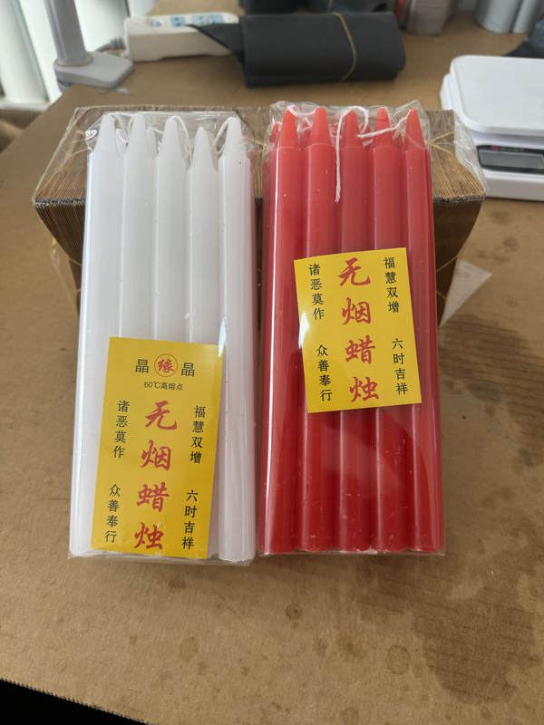 Smokeless Candles, Red and White Candles, Household Red Candles, Thick Candles, Family Pack, Lighting, Smokeless Candles, White Candles