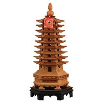 Mahogany Wenchang Tower ornaments wooden nine-story 13th floor office study desk decoration furnishings wood carving