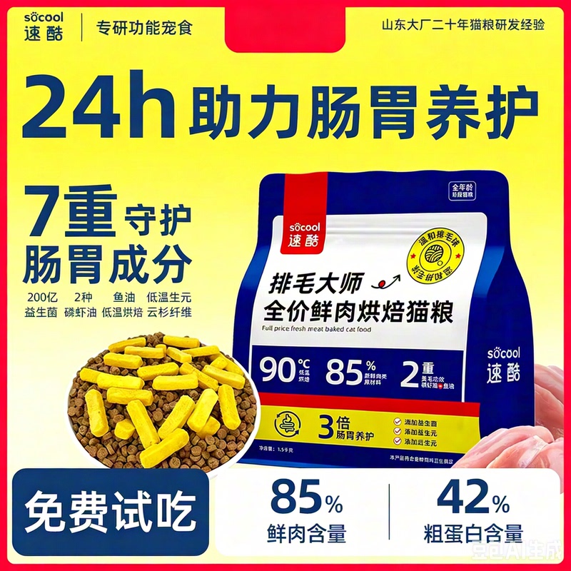 Suku Grain-Free Cat Food Master Full Price Fresh Meat Low-Temperature Baked Main Food Nutritional Universal All-Stage Adult Cat Food