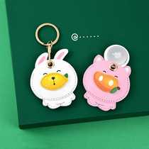 Cute fruit animal access card holder keychain creative men and women simple PU keychain bag hanging small gift