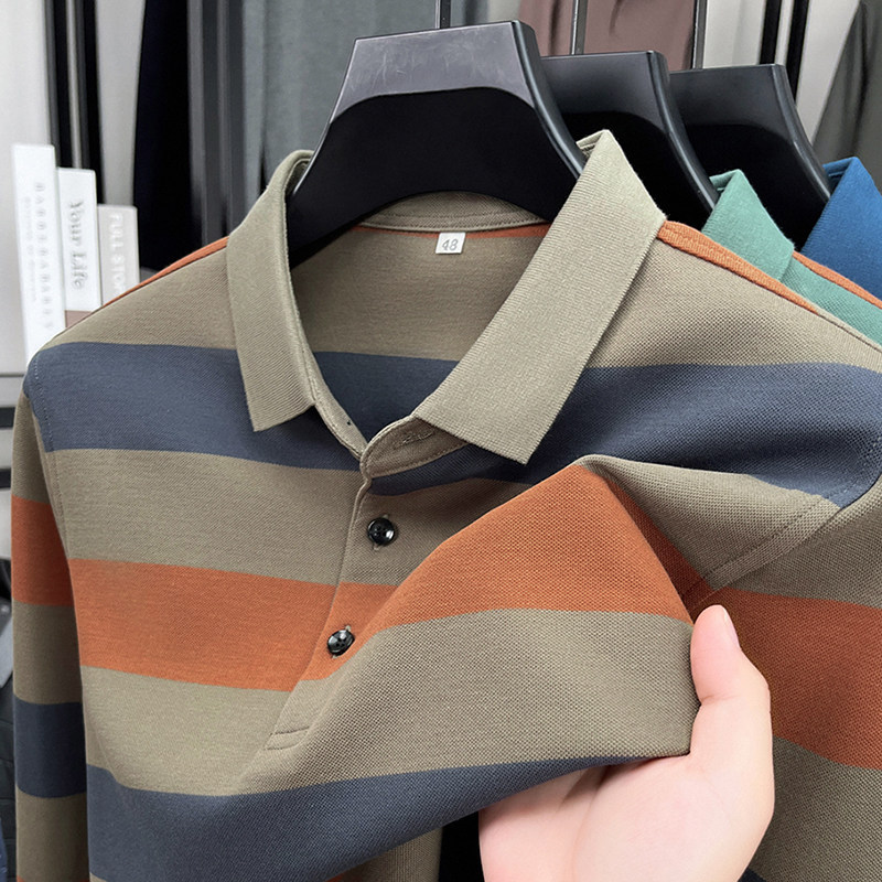 Pierre Cardin 2025 Spring and Autumn New Ralph Lauren Polo Shirt Long Sleeve T-Shirt Polo Shirt Men's Lapel Pierre Cardin 2025 Spring and Autumn New Ralph Lauren Polo Shirt Long Sleeve T-Shirt Polo Shirt Men's Lapel