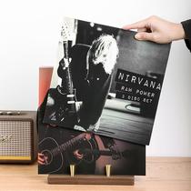 Vinyl record rack display rack LP vinyl cabinet light luxury solid wood brass stainless steel CD rack storage rack desktop display