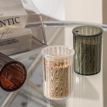 Nordic light luxury toothpick box home personalized creative transparent high-end toothpick tube storage box restaurant Internet celebrity toothpick box