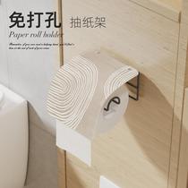 Wabi-sabi style bathroom roll paper holder roll paper box punch-free tissue box paper holder toilet toilet wall-mounted