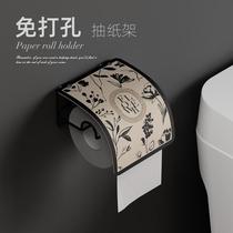 Cream style wabi-sabi style bathroom roll paper holder roll paper box punch-free tissue box paper holder toilet toilet wall
