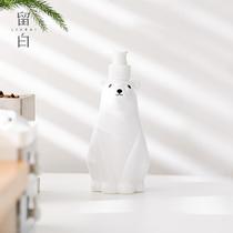 Simple ins polar bear hand sanitizer refill bottle large capacity travel portable press dishwashing liquid shower gel empty bottle