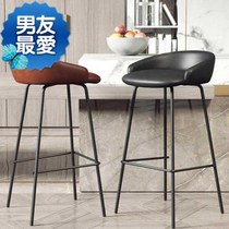 Nordic light luxury bar chair home modern simple high chair iron leisure o bar front desk cafe high chair