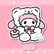 New special-shaped mouse pad white bear costume Melody simple and cute office game available rubber pad thickened and non-slip
