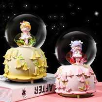Girls Heart Flower Elf Crystal Ball Luminous Music Box Childrens Room Desktop Ornament Birthday Gift for Teachers