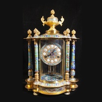 European Western French Cloisonne Ancient Clock Old-fashioned Retro Winding Mechanical Clock Home Creative Living Room Pendulum Clock
