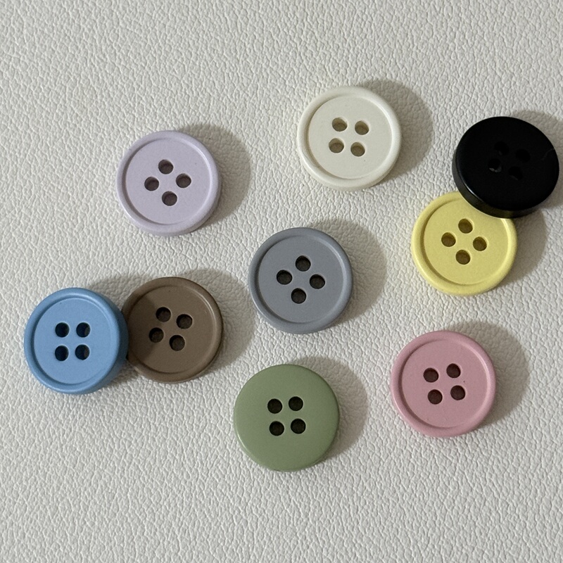 Matte Colored Resin Shirt Buttons, Round and Versatile, Suitable for Men and Women, Short-Sleeve Polo Shirts, Dresses, and Children's Clothing Buttons