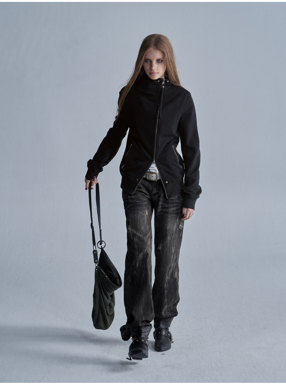 wear And tear Multi-Pocket Zip Straight-Leg Jeans