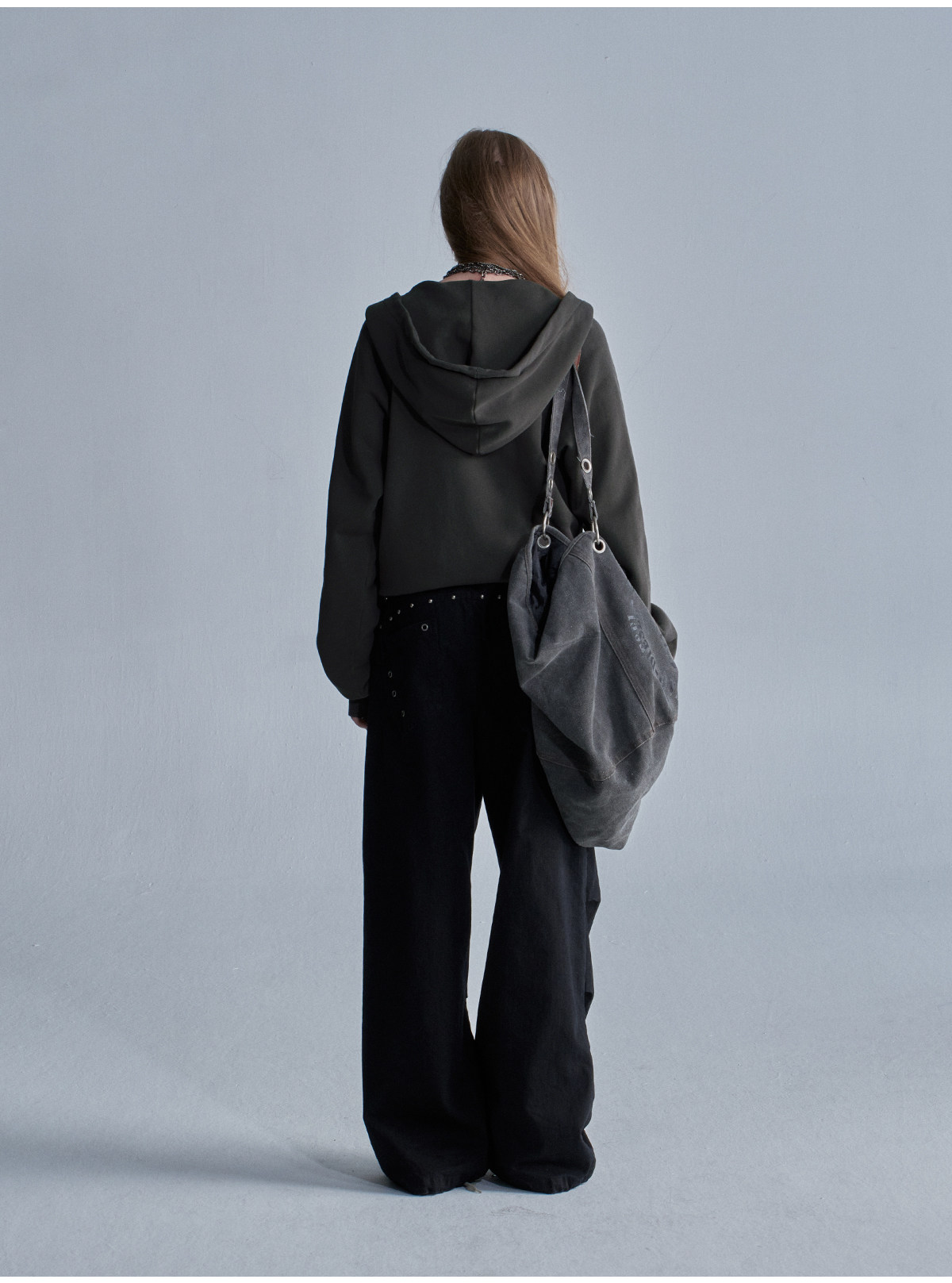 wear And tear Loose Hooded Zip-Up Terry Hoodie
